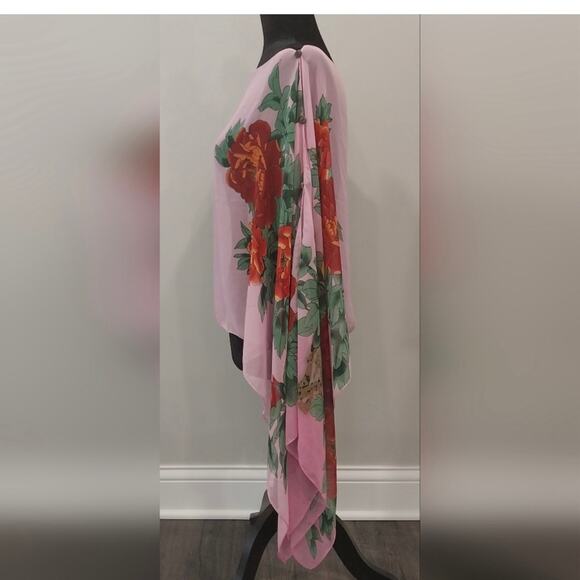 Pineapple Moon Floral Chiffon Shawl Scarf Duster Wrap New - Picture 4 of 12